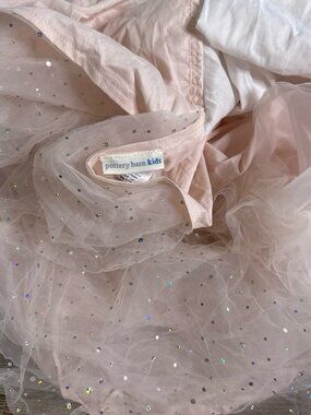 Pottery Barn Kids Pink Tulle Crib Skirt Tutu Bed Skirt Nursery